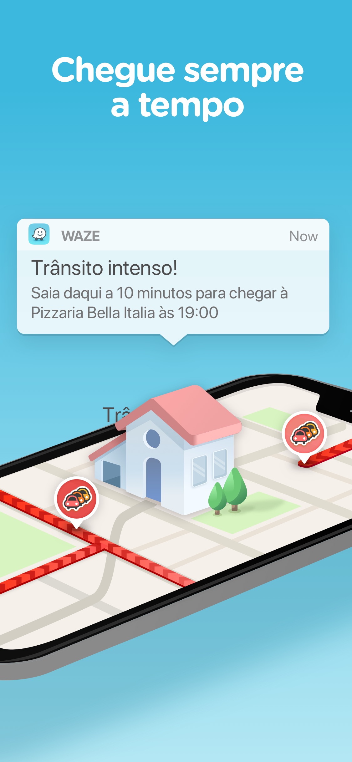 Screenshot do app Waze – GPS e Trânsito ao vivo