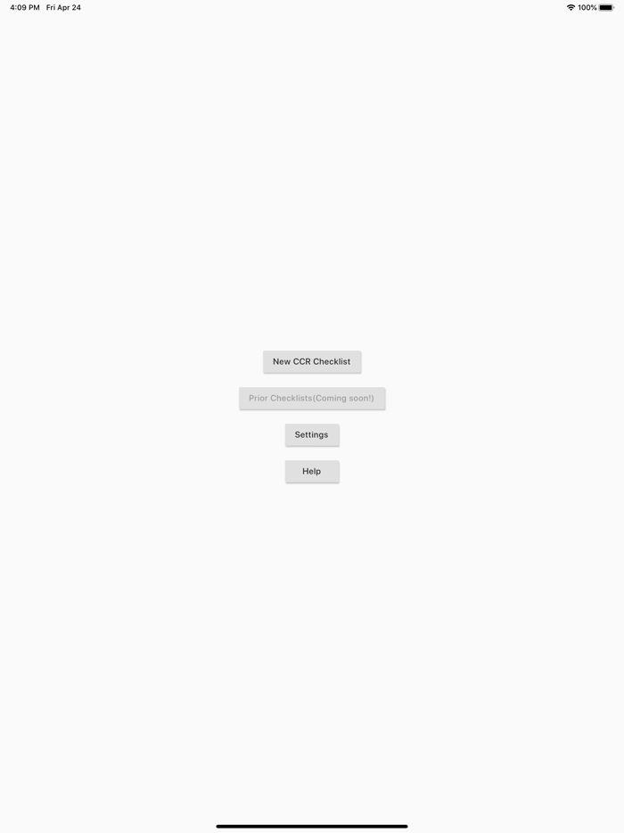 Fathom CCR Checklist