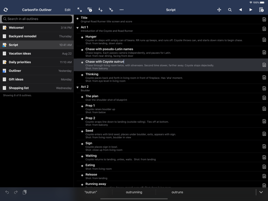 Outliner for iPad screenshot