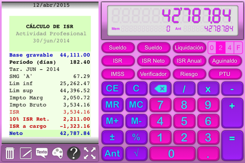 ISR calculadora screenshot 2