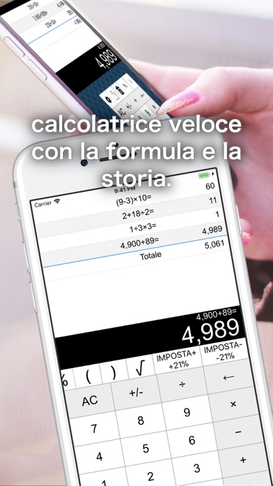 Screenshot of Calcolatrice C Formula Storia1