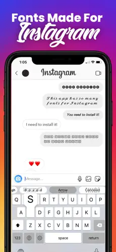Captura de Pantalla 3 Fonts for Instagram Keyboard iphone