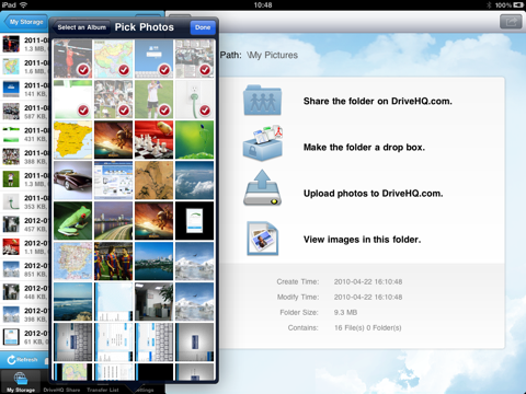 DriveHQ FileManager for tablet screenshot 4
