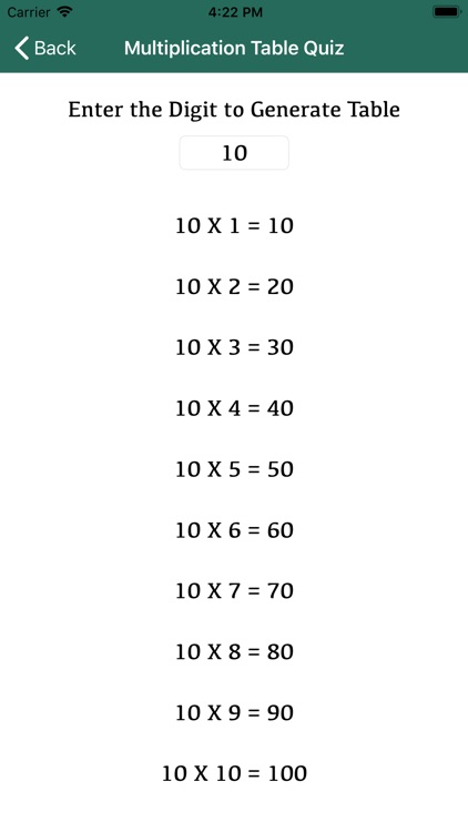 Multiplication Table Quiz