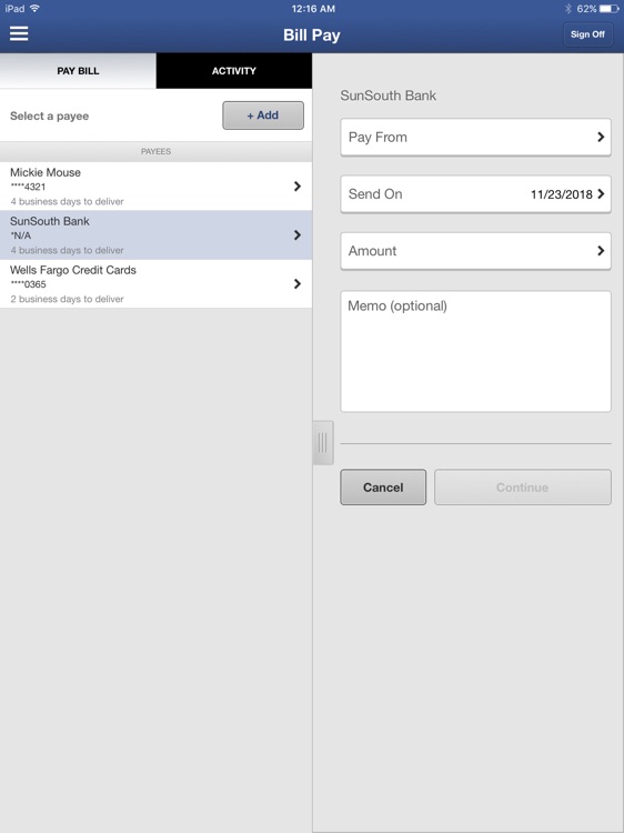 SunSouth Bank Mobile for iPad screenshot-2