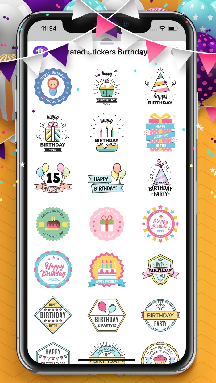 Animated Stickers Birthday