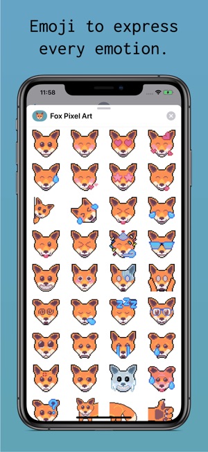 Fox Pixel Art Emoji Stickers(圖2)-速報App