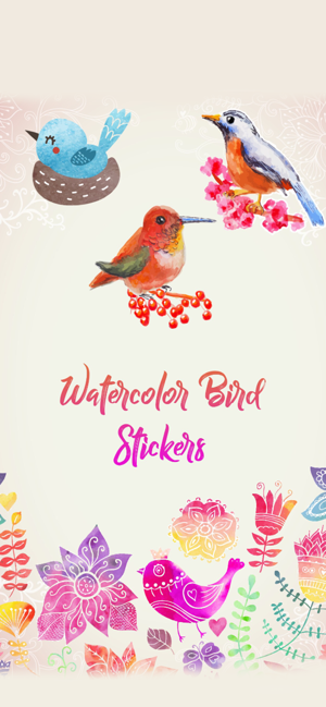 Watercolor Birds Art Stickers