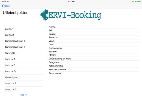 ERVI-Booking Admin screenshot 2