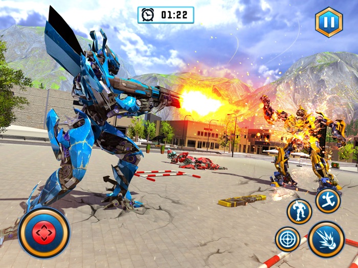 Police Car Chase Robot War