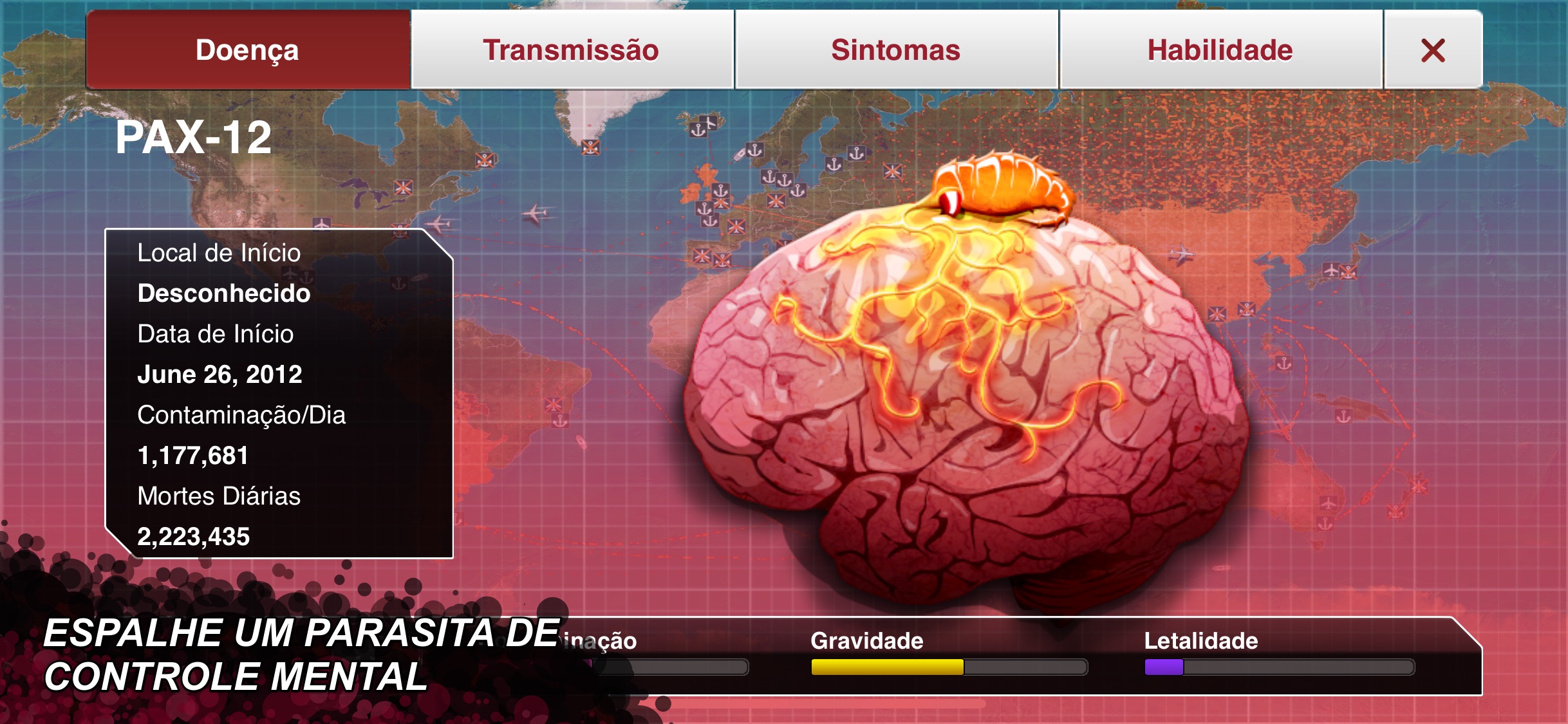Screenshot do app Plague Inc.