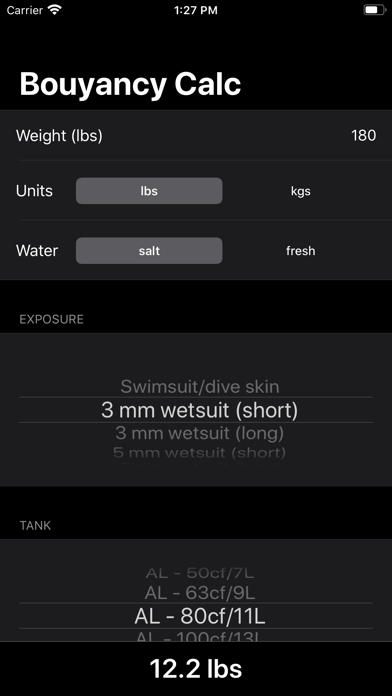 Buoyancy Calc screenshot 2