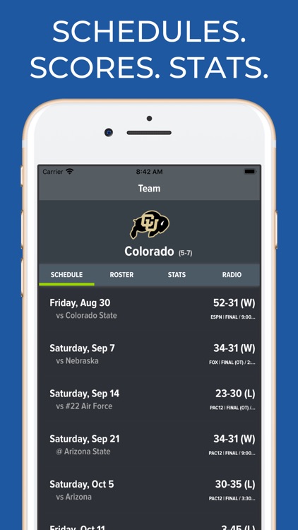 Colorado Football Schedules