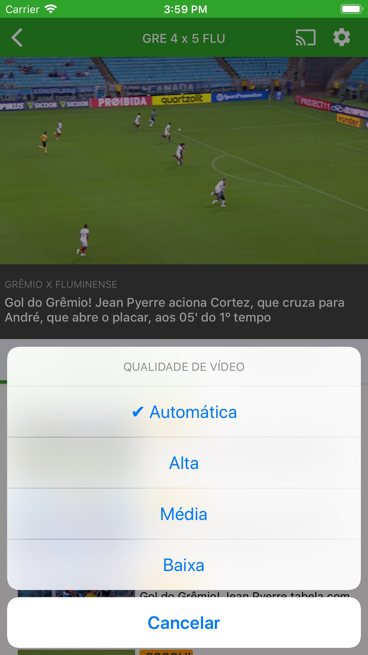 Screenshot do app Premiere
