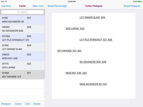 Cattle Database screenshot 2