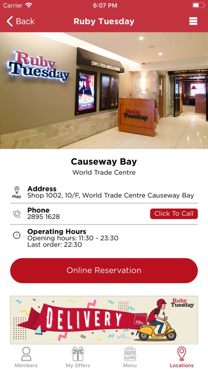 Ruby Tuesday Hong Kong App screenshot-4