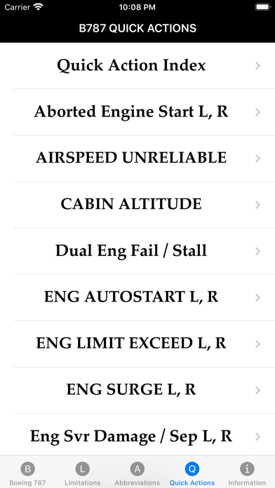 B787 Limitations Quick Actions screenshot 4