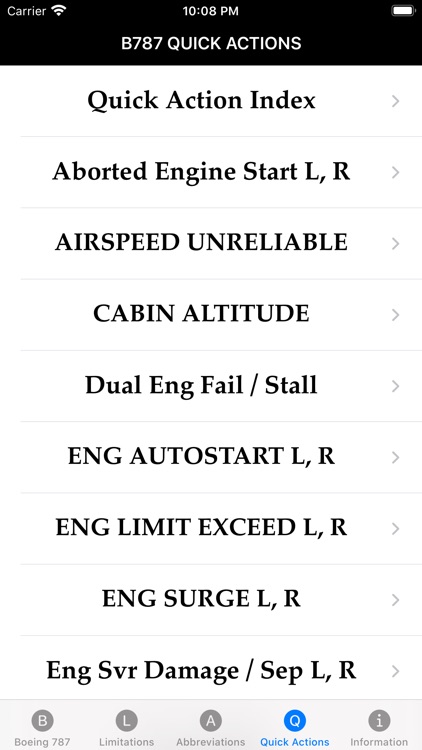 B787 Limitations Quick Actions screenshot-3