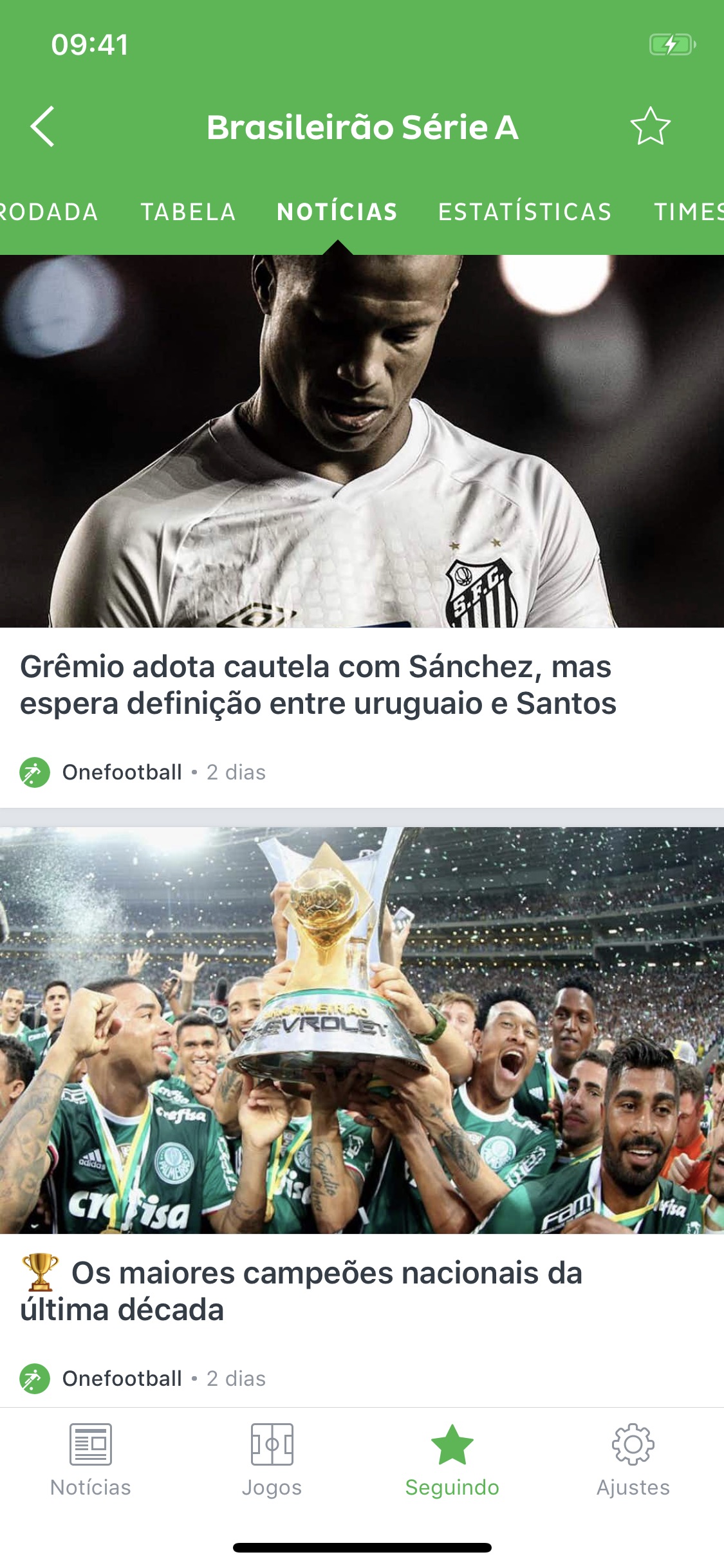Screenshot do app Onefootball - Notícias Futebol