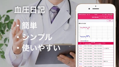 「血圧日記」 - PDF出力機能対応 - screenshot1