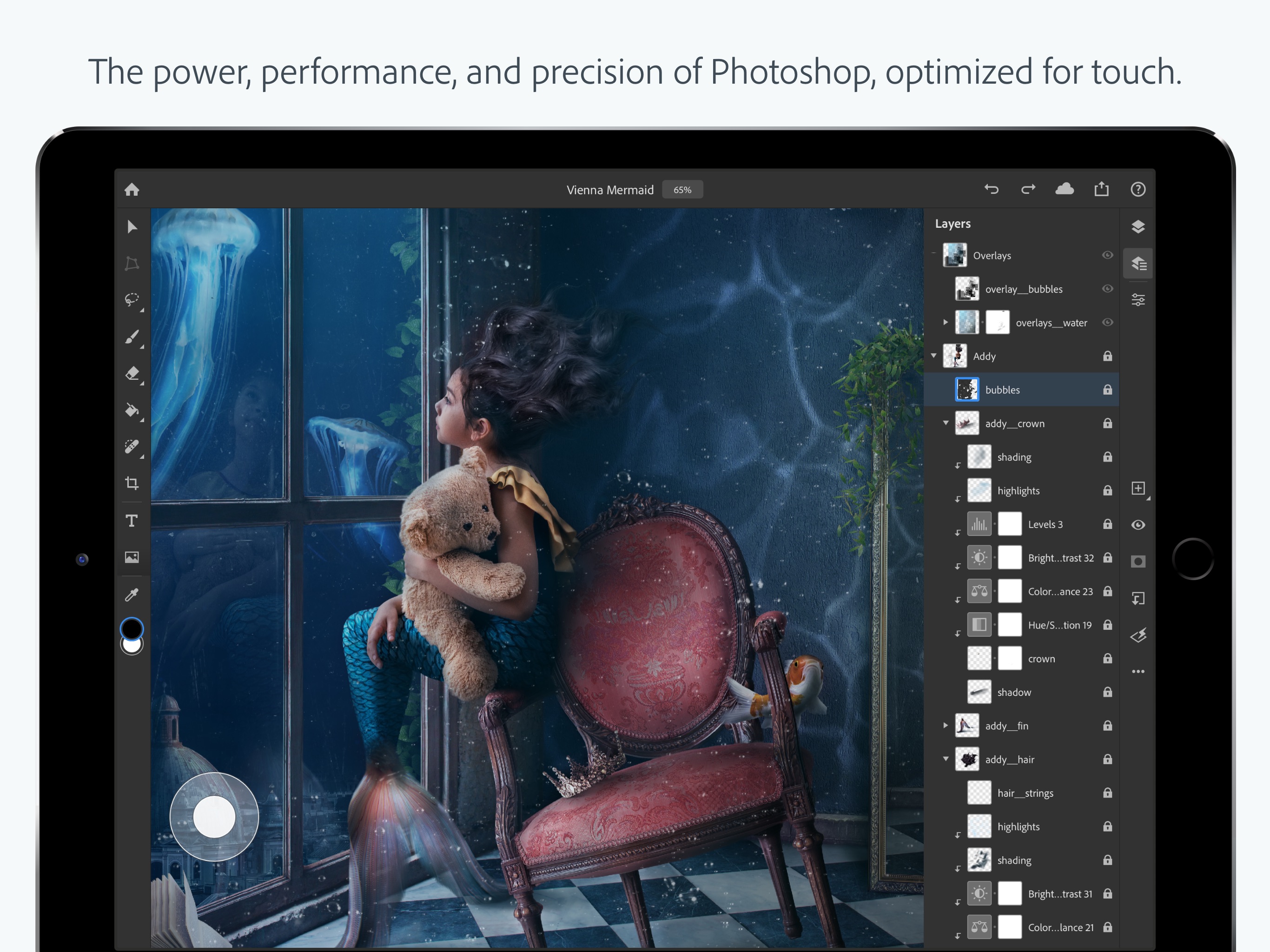 Screenshot do app Adobe Photoshop