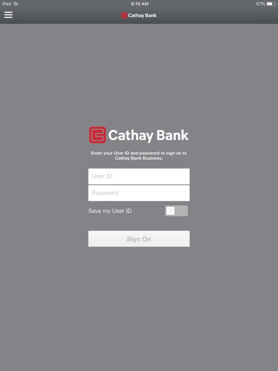 Cathay Bank Business for iPad