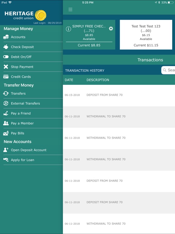 Heritage Credit Union for iPad