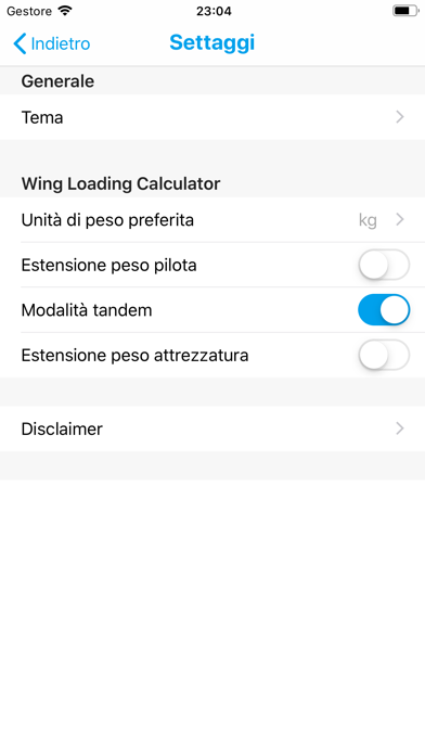Screenshot of Fancy Wingloading Calculator2