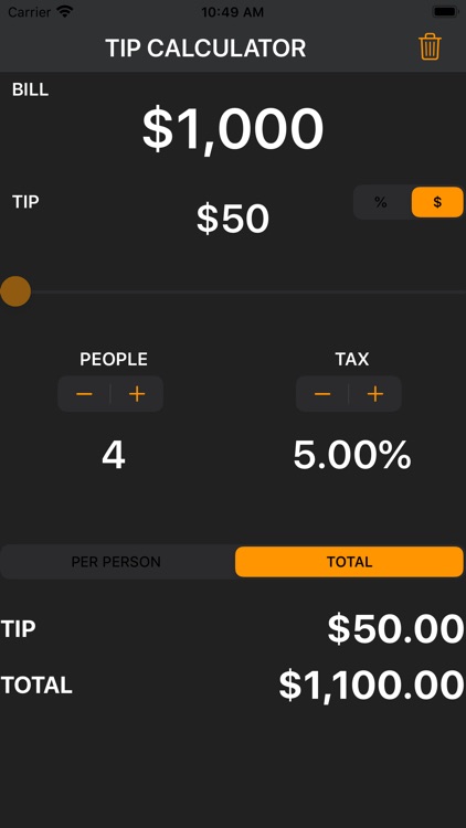 Tip Share % -Simple Calculator screenshot-3