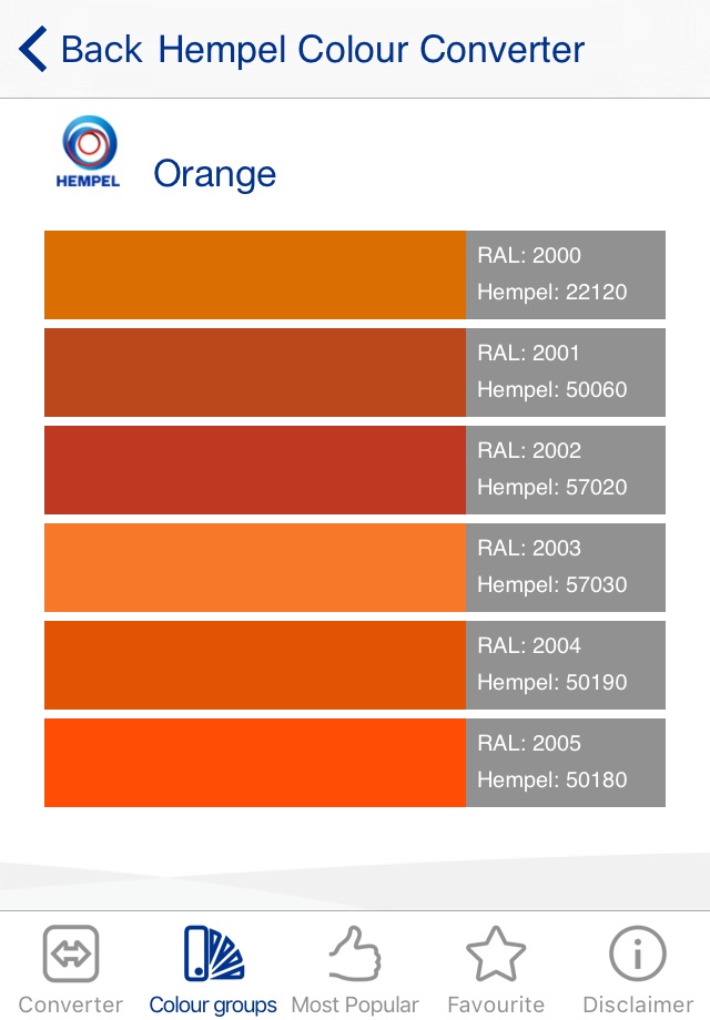 Hempel Colour Converter screenshot 4