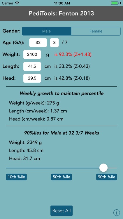 Peditools Growth Chart