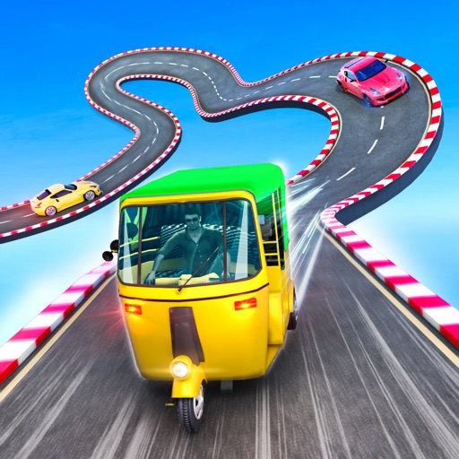 Rickshaw Ramp Stunt Racing 3D