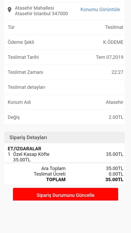 Restoran Sipariş Yönetim App