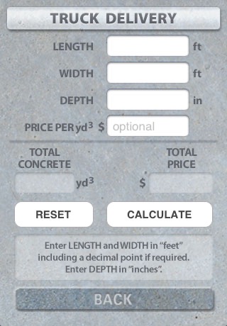Concrete Imperial Calculator screenshot 2
