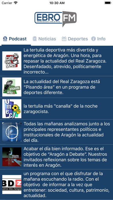 Ebro FM screenshot 2