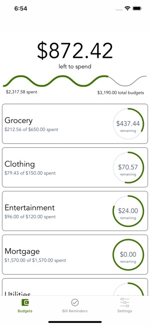 Budge Budgets and Reminders