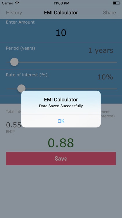 EMI Calc With History