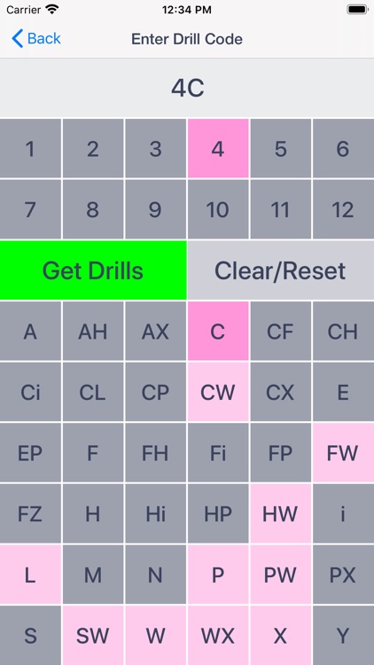 ERG Drill Codes
