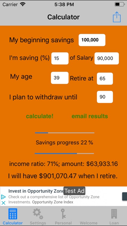 myNestEgg retirement calc