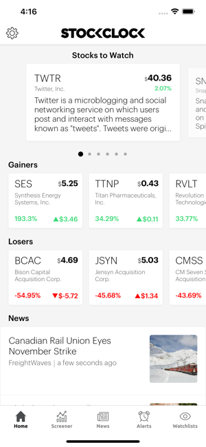 StockClock Market Data