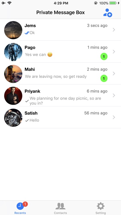 Private Message Box