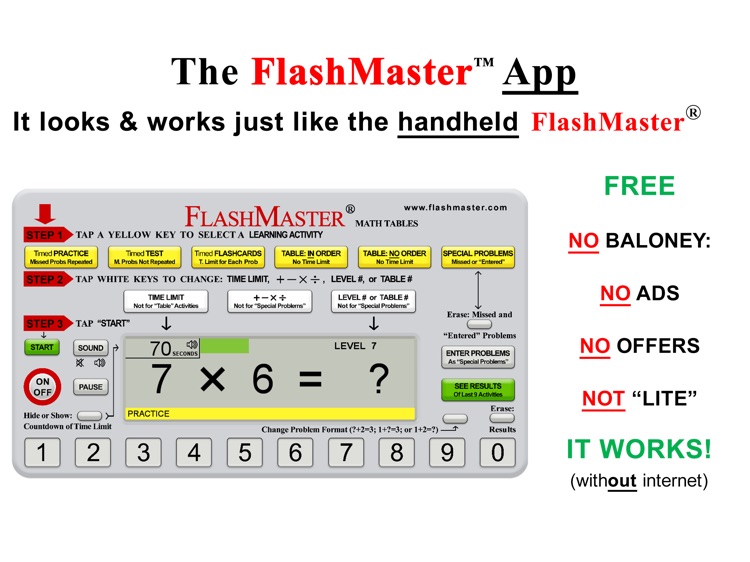 FlashMaster App--Math Facts