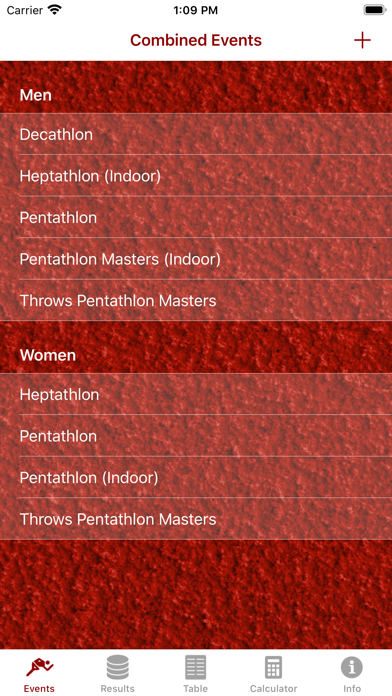 Score Calc - Calculator and Scoring Tables for Athletics Combined Events screenshot