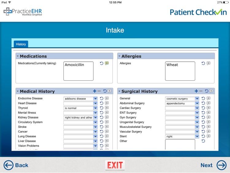 Practice EHR Patient Check-In
