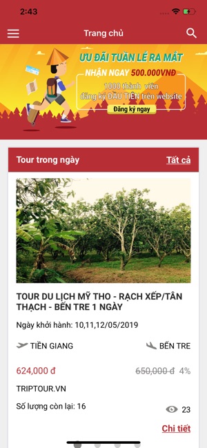 Triptour - Chợ tour trực tuyến