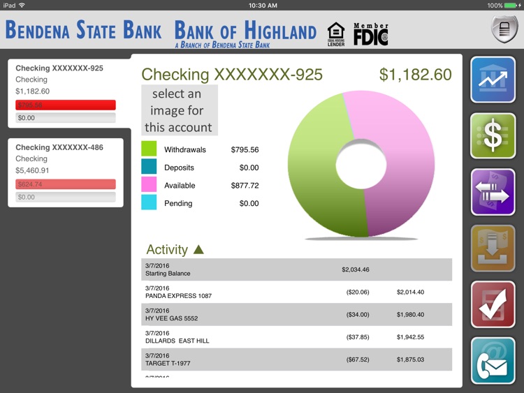 Bendena Bank Mobile for iPad