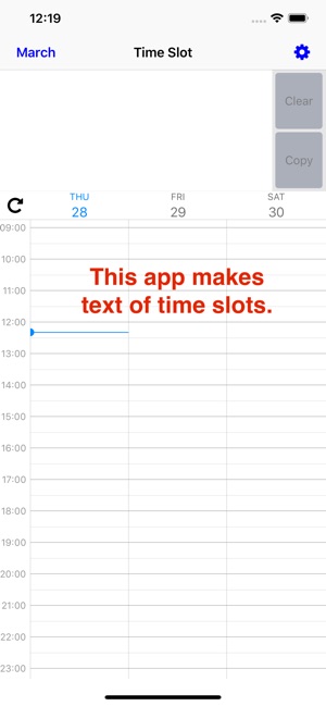 Time Slot - Calendar Keyboard