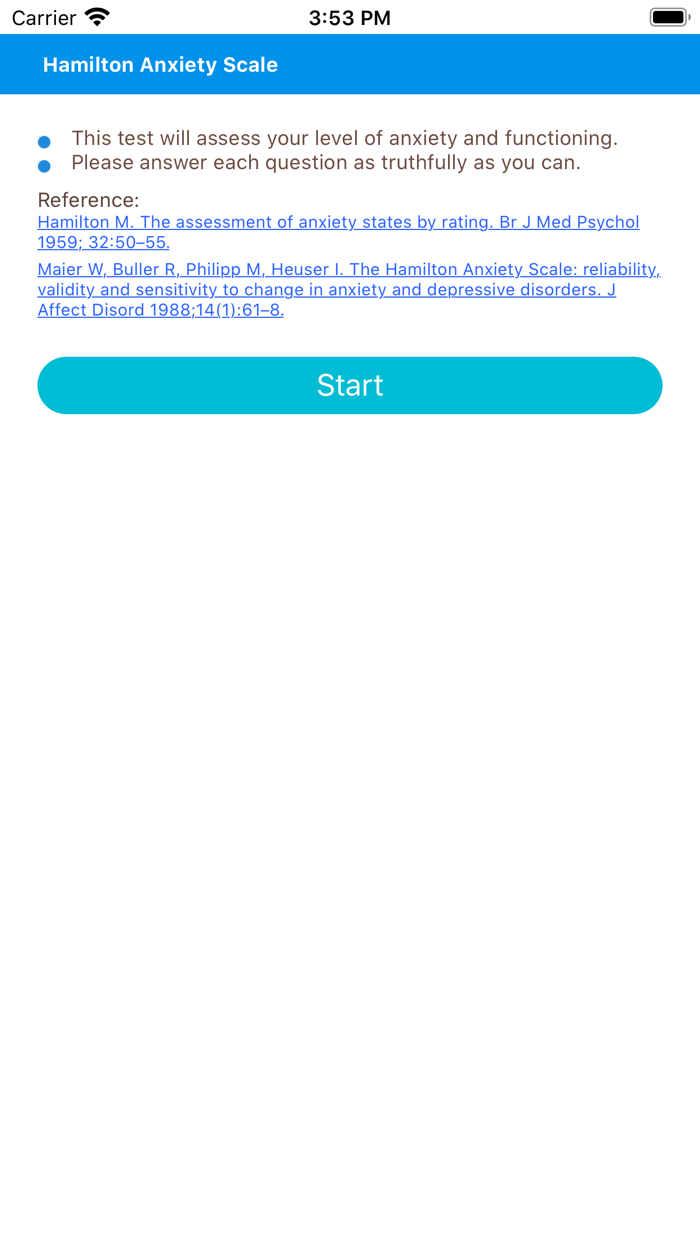 Hamilton Anxiety Scale