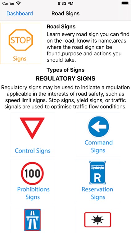 K53 Road Signs Chart