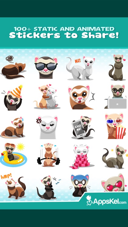 Ferret Pet Emojis Stickers App